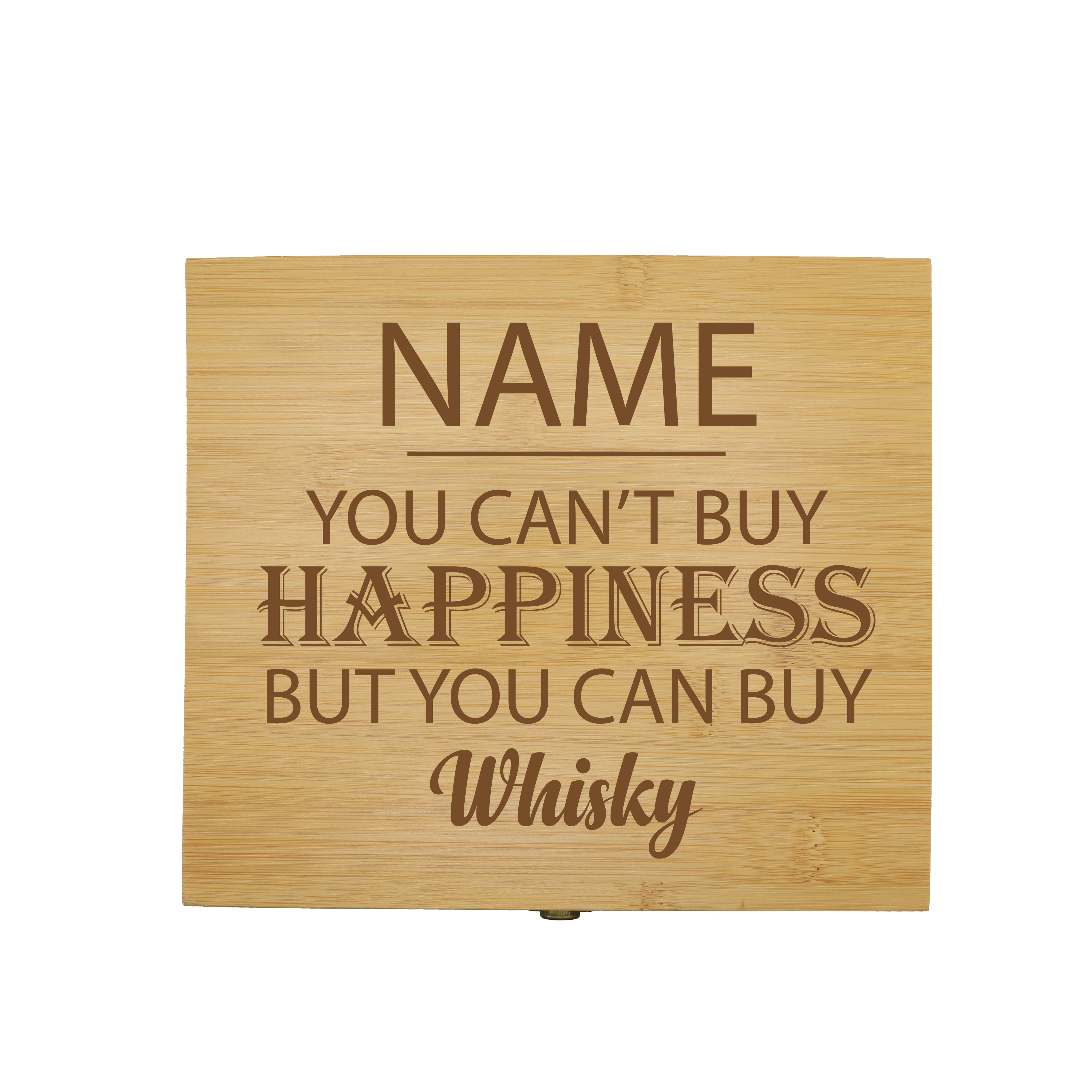 Personalised You Can Buy Whisky Wooden Whisky Box Gift Set 